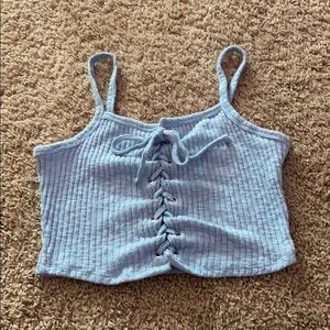 blue crop top